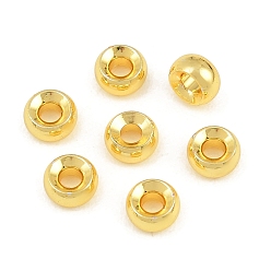 Golden Brass Beads, Rondelle, Rack Plating, Long-Lasting Plated, Golden, 4.8x2.5mm, Hole: 1.8mm