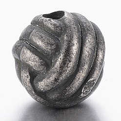 Gunmetal 316 Surgical Stainless Steel Beads, Round, Gunmetal, 10mm, Hole: 2mm