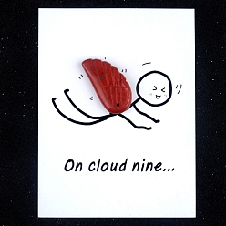 Красный Камень Натуральная красная яшма резные фигурки орнамент, для домашнего украшения рабочего стола, Подарочная карта своими руками с вдохновением, крыло, 30x15 мм