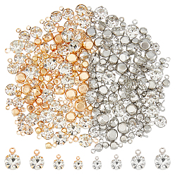 (52) Непрозрачная лаванда 192 шт. 4 стили подвески из латуни и стекла, круглые подвески, ювелирные аксессуары своими руками, разноцветные, 5~8.5x3~6x2.5~4.5 мм, отверстие : 1~1.2 мм, 24 шт / цвет