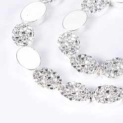 с Покрытием Серебра Гальванизировать немагнитных синтетический гематит нитей бисера, овальные, со серебряным покрытием, 14x10x4 мм, отверстие : 1 мм, около 28 шт / нитка, 15.7 дюйм.