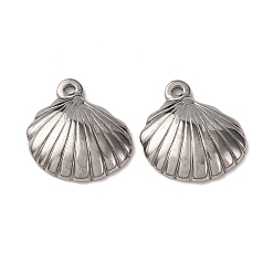 Shell Shape Океан 304 подвески из нержавеющей стали, анти-тускнение, формы раковины, 20x19.5x4.5 мм, отверстие : 1.8 мм