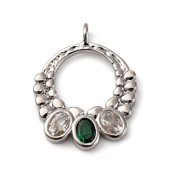 Платина Латунные микро проложить кубического циркония подвески, отпечаток лапы, долговечный, без кадмия и без свинца, стойки покрытие, платина, 20.5x15.5x2 мм, отверстие : 1.6 мм