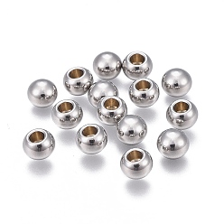 Stainless Steel Color Tarnish Resistant 201 Stainless Steel Cord Ends, End Caps, Rondelle, Stainless Steel Color, 8x6.3mm, Hole: 3.6mm
