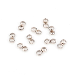 Нержавеющая Сталь Цвет Не тускнеет 201 распорные планки из нержавеющей стали, двойное кольцо, числа 8 форму, цвет нержавеющей стали, 6.8x3.4x1.5 мм, отверстие : 2 мм