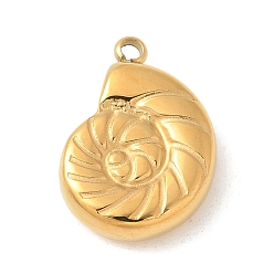 Настоящее золото 14K 304 подвески из нержавеющей стали, ионное покрытие (ip), шарм в форме ракушки, реальный 14 k позолоченный, 15.5x11x4 мм, отверстие : 1.4 мм