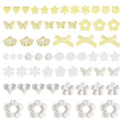 Желтый 100g прозрачные и непрозрачные акриловые бусины, разнообразные, желтые, 7.5~24.5x7.5~32.7x2.5~12.5 мм, отверстие : 0.5~3 мм