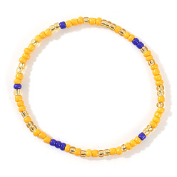 Желтый Богемный цветной эластичный браслет из бисера для женщин и девочек