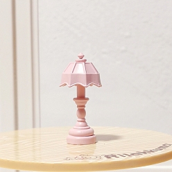 Pink Модель настольной лампы из сплава, аксессуары для домашнего кукольного домика с микро-ландшафтом, притворяясь опорными украшениями, розовые, 14x43 мм