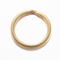 Золотой Ионное покрытие (ip) 304 разъемные кольца для ключей из нержавеющей стали, брелок для ключей, золотые, 20x2 мм
