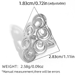 Нержавеющая Сталь Цвет 304 из нержавеющей стали манжеты кольца, плоско-круглые, цвет нержавеющей стали, размер США 8 1/4 (18.3 мм)