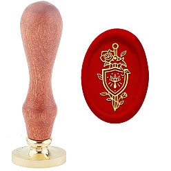 Другие Набор сургучной печати, печать сургучом твердой латунной головки, деревянная ручка ретро латунный штамп комплект съемный, для конвертов приглашений, подарочная карта, щит, 9x3x2.2 см