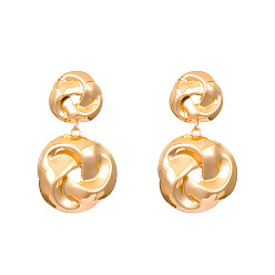 Золотой Серьги-гвоздики из сплава с узлами, золотые, 53x30 мм