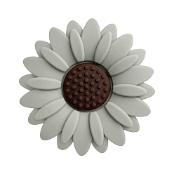 Gainsboro Flower Food Grade Eco-Friendly Silicone Focal Beads, Gainsboro, 20x20mm