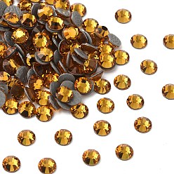 10070 Topaz Камни preciosa® crystal hotfix с плоской основой, чешский хрусталь, круглый(438 11 612 шатон роза вива 12 ®), 10070 топаз, ss 8 (2.3~2.5 мм)