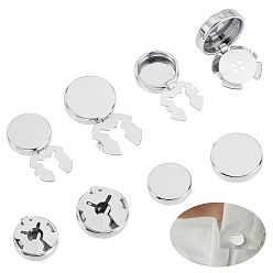 Платина 8 шт. 2 стили запонки из сплава, плоско-круглые, платина, 17.5~26x17.5~25x5 мм, 4 шт / стиль