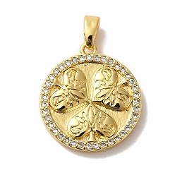 Настоящее золото 18K Стойка металлическая латунная микропрофилированная кубическая циркония подвески, без кадмия и без свинца, долговечный, плоско-круглые с сердцем, реальный 18 k позолоченный, 19.5x17x2 мм, отверстие : 5x2.5 мм