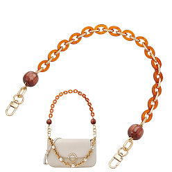 Шоколадный 1 Цепочки для кошельков из овальных звеньев из поликарбонатной смолы с застежками из сплава, для аксессуаров для замены сумок, золотые, цвет шоколада, 600 мм