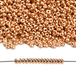 (PF551) PermaFinish Peach Gold Metallic Toho 8/0 полукруглые бусины, японский бисер, (pf 551) вечный персиковый золотой металлик, 3x1.15 мм, отверстие : 1.2 мм, около 33500шт./фунт(450г)