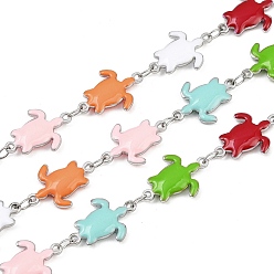 Нержавеющая Сталь Цвет 304 эмалированные цепи из нержавеющей стали в виде черепахи, пайки, без свинца, без кадмии и без никеля, цвет нержавеющей стали, 15x11x2.3 мм