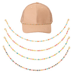 (52) Непрозрачная лаванда 4шт 4 цвета латунь эмаль панцирная цепь браслет изготовление, с латунными карабин-лобстерами , золотые, разноцветные, 9-7/8 дюйм (25 см), 1 шт / цвет