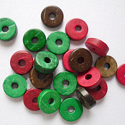 Mixed Color Round Buttons with Single Hole, Coconut Button, Mixed Color, 10mm in diameter