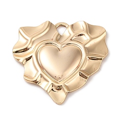 Настоящее золото 18K Подвески из прозрачных кубических цирконий с микропаве, без кадмия, без никеля и без свинца, сердце, реальный 18 k позолоченный, 34.5x32x3.5 мм, отверстие : 3 мм