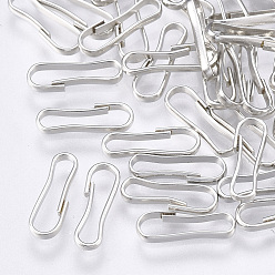 Платина Железные брелки, Оснастка застежками, без никеля , платина, 11x3.5x1 мм