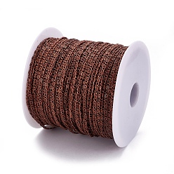 Red Copper Lumachina Iron Chains, Unwelded, Silver Color, with Spool, Red Copper, 6.5x2.5x1mm, about 328.08 Feet(100m)/roll