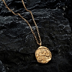 Libra Twelve Constellation Stainless Steel Pendant Necklaces, Box Chain Necklaces, Libra, 17.72 inch(45cm)