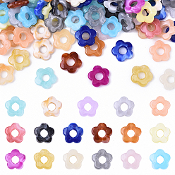 (52) Непрозрачная лаванда 100шт. прозрачные акриловые бусины градиентного цвета, Центр пробуренной, цветок, разноцветные, 14x14.5x4 мм, отверстие : 1.6 мм, 100 шт / комплект
