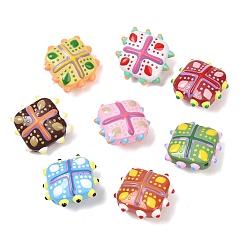 (52) Непрозрачная лаванда Стеклянные бусины из имитации нефрита, бусины ручной работы, ромб, с эмалью, разноцветные, 19x22~23x10 мм, отверстие : 1.4~1.6 мм