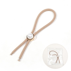 Цвет Древесины Резинки для волос из эластичного волокна, аксессуары для волос для женщин и девочек, с имитацией жемчужина бисера, деревесиные, 150x45 мм