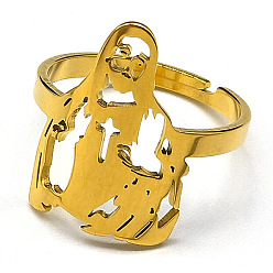 Golden 201 Stainless Steel Adjustable Rings, Golden, Inner Diameter: 18mm