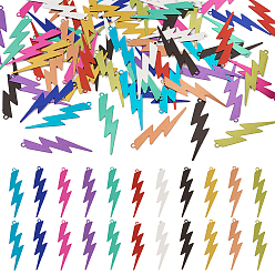 (52) Непрозрачная лаванда 66шт 11 окрашены аэрозольной краской 430 филигранные подвески из нержавеющей стали, гравированные металлические украшения, молния, разноцветные, 37.5x10x0.3 мм, отверстие : 1.6 мм, 6 шт / цвет