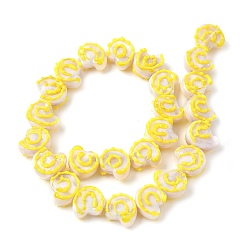 Желтый Бусины лэмпворк , раковина, желтые, 14~15x14~15.5x8.5~9.5 мм, отверстие : 1.6~1.8 мм