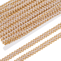 (932FM) Темно-синий аква-матовый с подкладкой 20 ярдов полиэстеровой кружевной ленты, кружевная отделка с волнистым краем, аксессуары для одежды, темно-золотистые, 1/2 дюйм (14 мм)