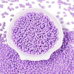 Сливовый Непрозрачные цвета блестящие стеклянные бусины, окрашенные, 2-луночное, овальные, слива, 5~6x2.5~3.5x3 мм, отверстие : 0.7~0.9 мм, Около 7500 шт / фунт