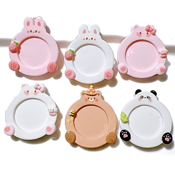 (52) Непрозрачная лаванда 10 шт. Кабошоны из смолы, кролик/кот/панда/медведь, разноцветные, 32~35x30 мм