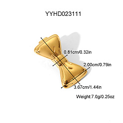 Bowknot 304 Заколки для волос из кожи аллигатора из нержавеющей стали для женщин, высококачественный аксессуар для волос, золотые, бантом, 36.7x20 мм