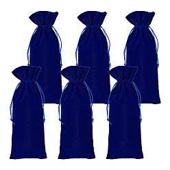 Средно-синий Бархатные упаковочные мешочки, шнурок сумки, прямоугольные, светло-синий, 37.8x15.3x0.15 см