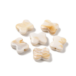 WhiteSmoke Two Tone Opaque Acrylic Beads, Imitation Gemstone, Bowknot, WhiteSmoke, 13x15x5.5mm, Hole: 1.8mm, about 581pcs/500g