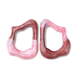 (123L) Белый крем непрозрачный блеск Кабошон из полупрозрачной смолы с декодированием, двухцветная блестящая рамка неправильной формы, розовый жемчуг, огнеупорный кирпич, 43x32x6 мм