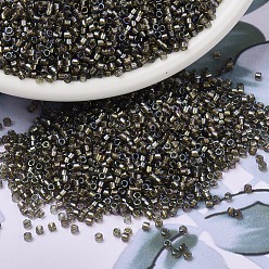 (DB1773) Сверкающий Серый AB на Бежевой Подкладке Бусины miyuki delica, цилиндр, японский бисер, 11/0, (дБ 1773) сверкающий бежевый серый, 1.3x1.6 мм, отверстия: 0.8 мм, около 10000 шт / мешок, 50 г / мешок