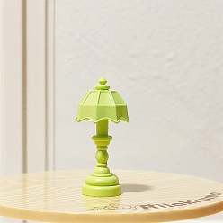 Зелено-Желтый Модель настольной лампы из сплава, аксессуары для домашнего кукольного домика с микро-ландшафтом, притворяясь опорными украшениями, зеленый желтый, 14x43 мм