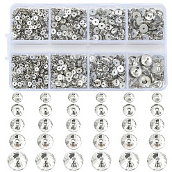 Clair 1100 pièces 5 styles perles de verre transparentes à facettes, plat rond, clair, 3~8x1.5~3.5mm, Trou: 0.8~1.6mm