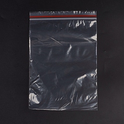 Красный Пластиковые сумки на молнии, многоразовые упаковочные пакеты, верхнего уплотнения, мешок с самоуплотнением, прямоугольные, красные, 22x15 см, односторонняя толщина: 1.3 мил(0.035мм)