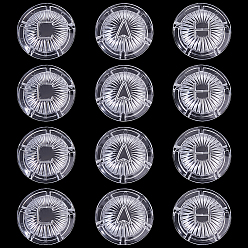 Clear 12Pcs Plastic Faucet Handles Button, Sink Faucet Covers, Flat Round, Clear, 27x9.5mm, Inner Diameter: 19.5mm