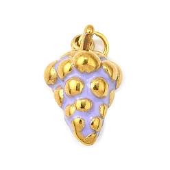Винограды 304 из нержавеющей стали шармы эмали, с целью перехода в кольце, ионное покрытие (ip), реальный 18 k позолоченный, винограды, 15.5x9.5x8.5 мм, отверстие : 2.5 мм
