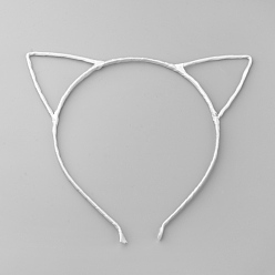 Weiß Haarschmuck Eisen Kätzchen Haarband Befunde, mit Polyesterband, Katzenohren, weiß, 113~124 mm